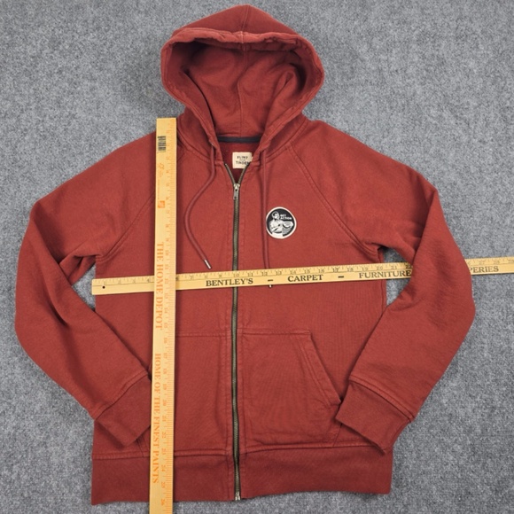 Flint And Tinder Act of Manliness 10 Year Full Zip Hoodie Sz Small Rusty Red USA - Picture 9 of 10